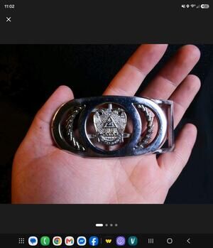 vintage 32nd-degree Scottish Rite Freemason belt buckle